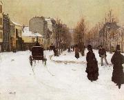 Norbert Goeneutte, The Boulevard de Clichy Under Snow